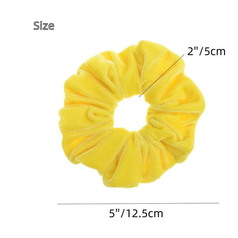 PIDOUDOU 2 Pcs Yellow Color Large Size Scrunchies for Women Hair Elastic Bands - Image 2